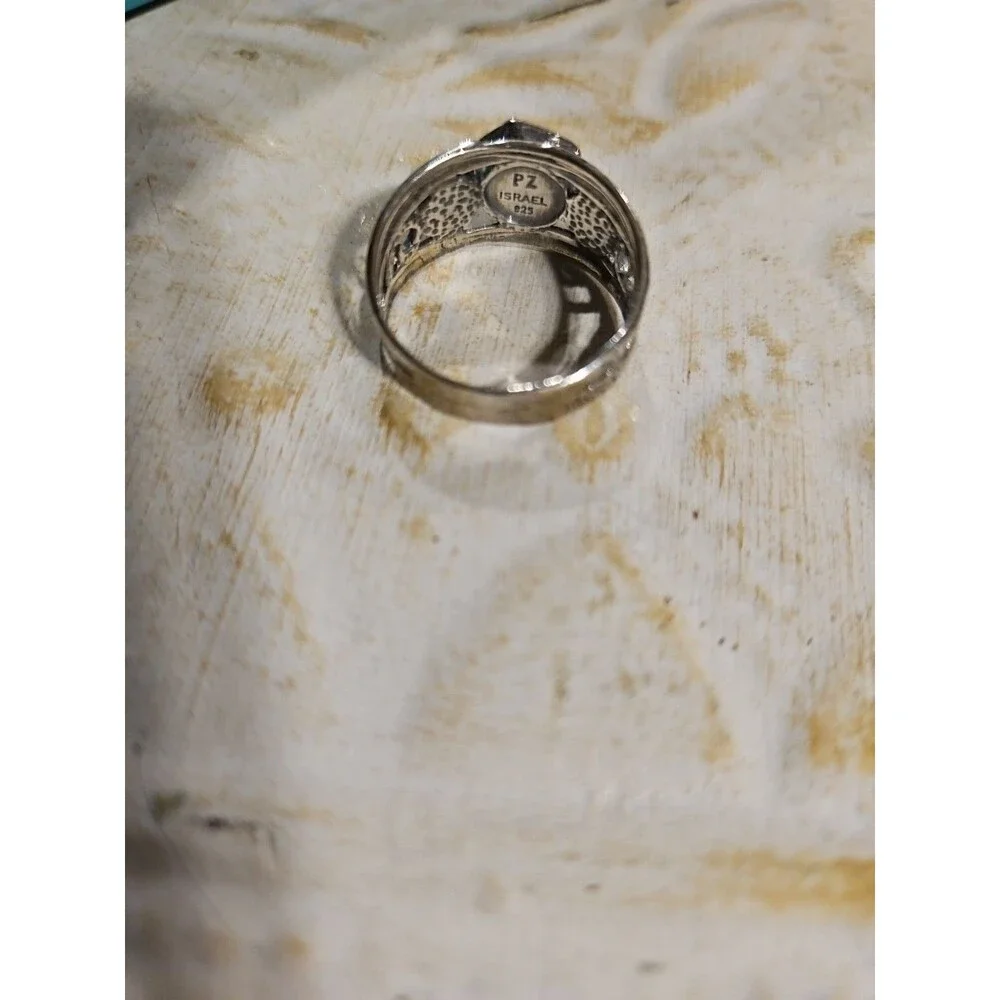 Paz (PZ) Israel sterling silver ring featuring three pearls
